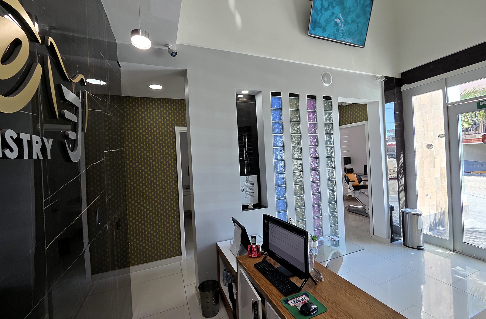Interior clinic entry and reception view inside the institute.